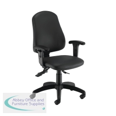 First Calypso Operator Chair with Adjustable Arms 640x640x990-1160mm Lumbar Polyurethane KF822929