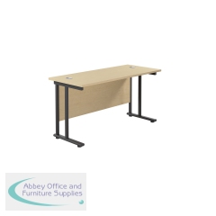 Jemini Rectangular Double Upright Cantilever Desk 1200x600x730mm Maple/Black KF822974