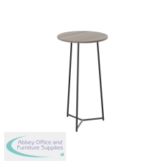 Jemini Trinity High Table 600x600x1110mm Grey Oak/Black KF823520