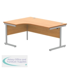 Astin Radial Left Hand SU Cantilever Desk 1600x1200x730mm Norwegian Beech/Silver KF824084