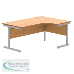 Astin Radial Right Hand SU Cantilever Desk 1600x1200x730mm Norwegian Beech/Silver KF824091