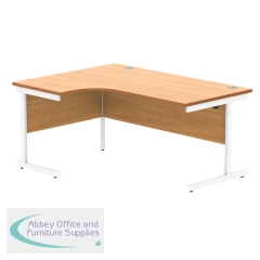 Astin Radial Left Hand SU Cantilever Desk 1600x1200x730mm Norwegian Beech/Arctic White KF824107