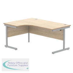 Astin Radial Left Hand SU Cantilever Desk 1600x1200x730mm Canadian Oak/Silver KF824121