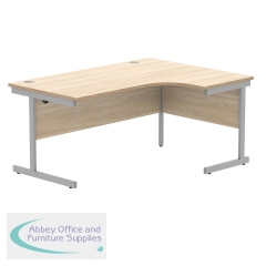 Astin Radial Right Hand SU Cantilever Desk 1600x1200x730mm Canadian Oak/Silver KF824138