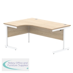 Astin Radial Left Hand SU Cantilever Desk 1600x1200x730mm Canadian Oak/Arctic White KF824145