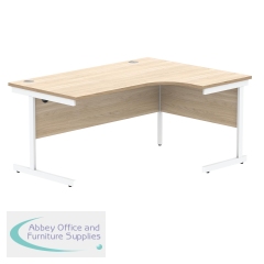 Astin Radial Right Hand SU Cantilever Desk 1600x1200x730mm Canadian Oak/Arctic White KF824152