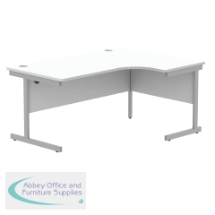 Astin Radial Right Hand SU Cantilever Desk 1600x1200x730mm Arctic White/Silver KF824176