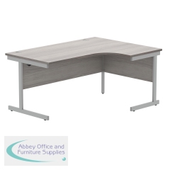 Astin Radial Right Hand SU Cantilever Desk 1600x1200x730mm Alaskan Grey Oak/Silver KF824213