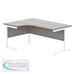 Astin Radial Left Hand SU Cantilever Desk 1600x1200x730mm Alaskan Grey Oak/Arctic White KF824220