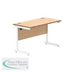 Astin Rectangular Single Upright Cantilever Desk 1200x600x730 Norwegian Beech/Arctic White KF824305