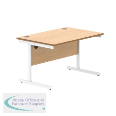 Astin Rectangular Single Upright Cantilever Desk 1200x800x730 Norwegian Beech/Arctic White KF824336