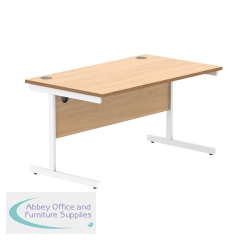 Astin Rectangular Single Upright Cantilever Desk 1400x800x730 Norwegian Beech/Arctic White KF824343