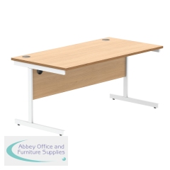 Astin Rectangular Single Upright Cantilever Desk 1600x800x730 Norwegian Beech/Arctic White KF824350