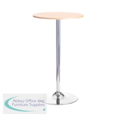 Jemini Bistro Trumpet Table Tall 600x600x1045mm Beech/Chrome KF838281