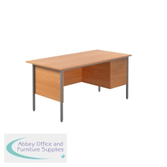 Serrion Rectangular 2 Drawer Pedestal 4 Leg Desk 1500x750x730mm Beech KF838375