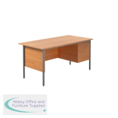 Serrion Rectangular 3 Drawer Pedestal 4 Leg Desk 1500x750x730mm Beech KF838377