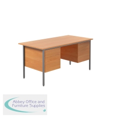 Serrion Double Pedestal 4 Leg Desk 1500x750x730mm Ellmau Beech KF838379