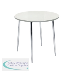 Jemini Bistro Table Round 800x800x740mm White/Chrome KF838543