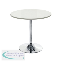 Jemini Bistro Trumpet Table Small 800x800x715mm White/Chrome KF838544
