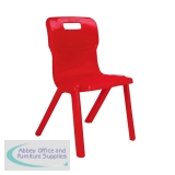 Titan One Piece Classroom Chair 482x510x829mm Red (Pack of 10) KF838718