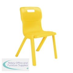 Titan One Piece Classroom Chair 482x510x829mm Yellow (Pack of 30) KF838747