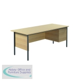 KF838798 - Serrion Rectangular 2 Drawer Pedestal 4 Leg Desk 1800x750x730mm Oak KF838798