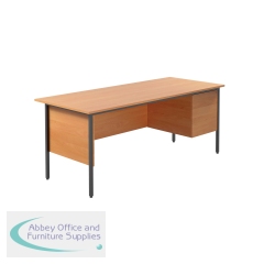 Serrion Rectangular 3 Drawer Pedestal 4 Leg Desk 1800x750x730mm Beech KF838805