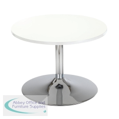 Jemini Bistro Table with Trumpet Base Low600x600x420mm White KF838812
