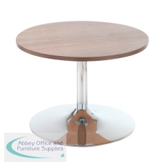 Jemini Bistro Table with Trumpet Base Low600x600x420mm Walnut KF838814