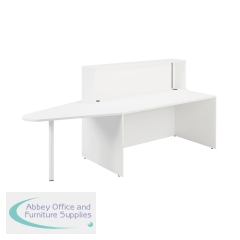 Jemini Reception Unit with Extension 1400x800x740mm White KF839537