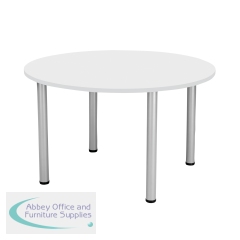 Jemini Circular Meeting Table 1200x1200x730mm White KF840188