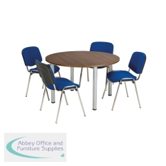 Jemini Circular Meeting Table 1200x1200x730mm Walnut KF840193