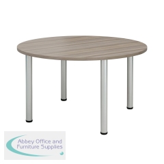Jemini Circular Meeting Table 1200x1200x730mm Grey Oak KF840198