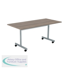 Jemini Rectangular Tilting Table 1600x800x730mm Grey Oak/Silver KF846093