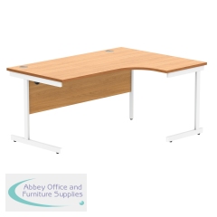 Polaris Right Hand Radial SU Cantilever Desk 1600x1200x730mm Norwegian Beech/White KF882337