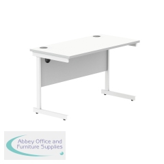Polaris Rectangular Single Upright Cantilever Desk 1200x600x730mm Arctic White/Arctic White KF882339