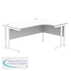 Polaris Right Hand Radial DU Cantilever Desk 1600x1200x730mm Arctic White/White KF882359