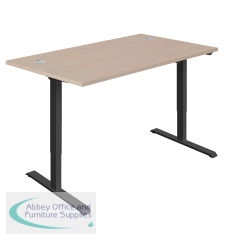 Jemini Economy Single Motor Sit/Stand Desk 1200x800x705-1220mm Maple/Black KF882380