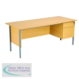 KF882396 - Serrion 4 Leg Desk 2 Drawer Pedestal1800x750x725mm Ellmau Beech KF882396