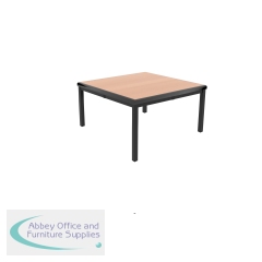Jemini T-Table Multipurpose Classroom Table 600x600x460mm Flat Pack Beech/Black KF882426