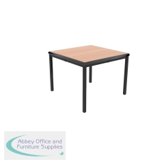 Jemini T-Table Multipurpose Classroom Table 600x600x530mm Flat Pack Beech/Black KF882428