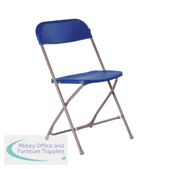 Titan Straight Back Folding Chair 445x460x870mm Blue KF90529