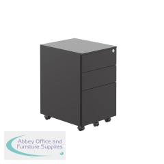 Jemini Contract 3 Drawer Mobile Desk Pedestal 380x470x615 Black KF90689