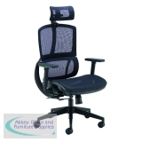 Arista Lena High Back Executive Chair 700x700x1120-1250mm Mesh Back Black KF90764