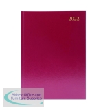 Desk Diary Day Per Page Appointments A5 Burgundy 2022 KFA51ABG22