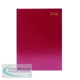 Desk Diary Day Per Page Appointment A5 Burgundy 2025 KFA51ABG25