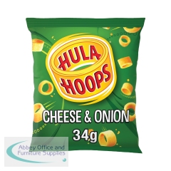 Hula Hoops Cheese and Onion Crisps 34g (Pack of 32) 09077