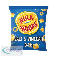 Hula Hoops Salt and Vinegar Crisps 34g (Pack of 32) 09078