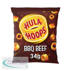 Hula Hoops BBQ Beef Crisps 34g (Pack of 32) 19697