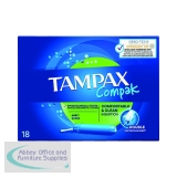 Tampax Compak Super Tampons with Plastic Applicator x18 Per Box (Pack of 8) 688364